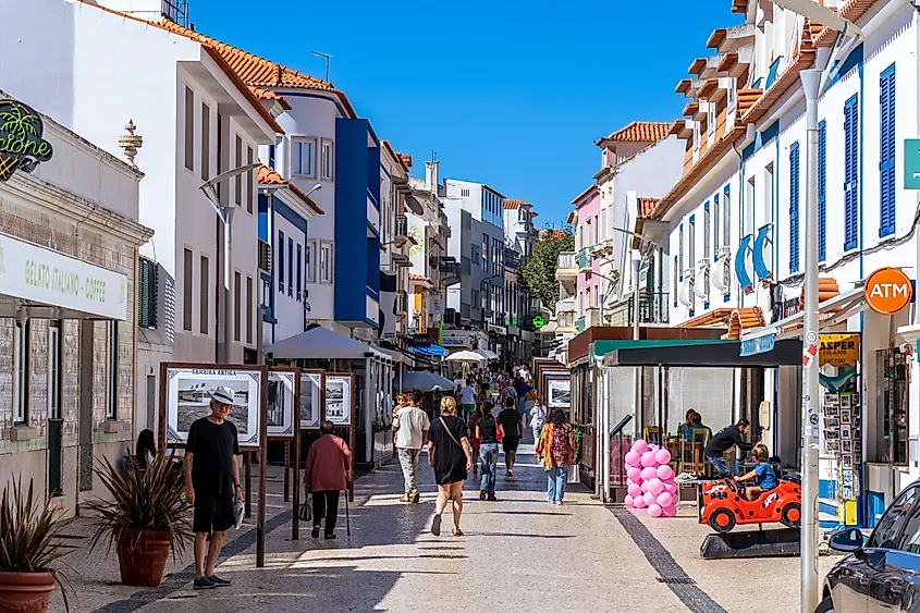 The Main Street in Ericeira, Portugal