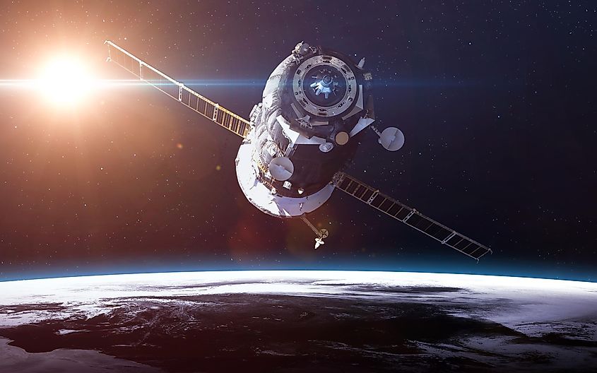 The Soyuz Spacecraft Orbiting Earth