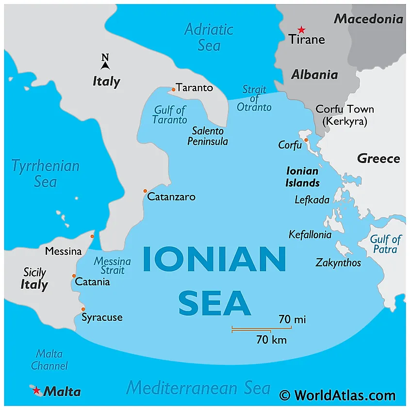 Map Of Ionian Sea - Alexia Lorraine