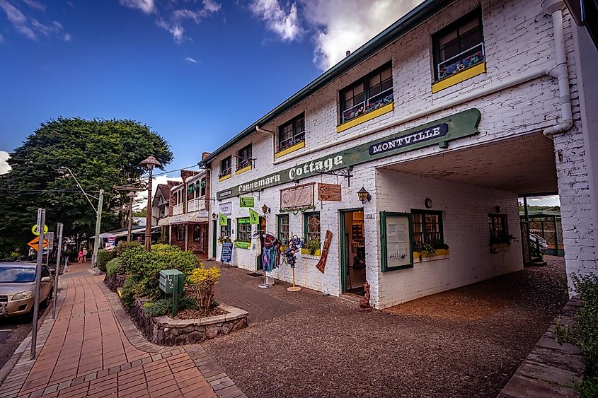 Historical building along the main street in Montville, Queensland