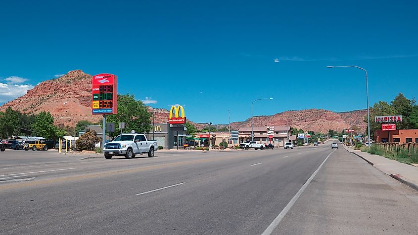 The beautiful Main Street in Kanab, Utah