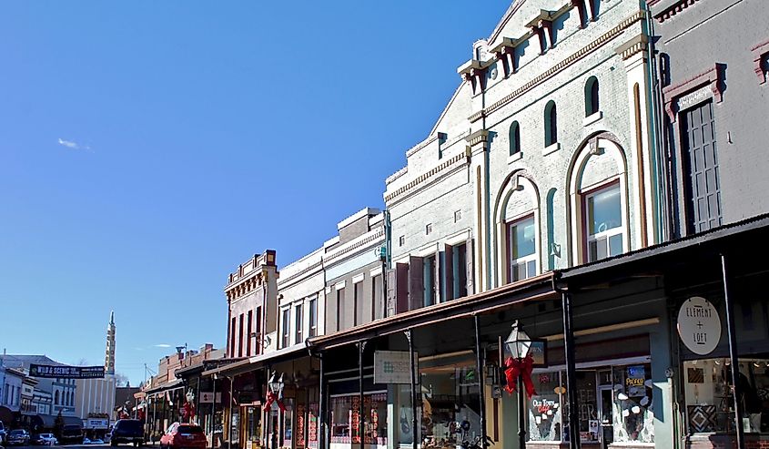 View of Mill Street in downtown Grass Valley, California