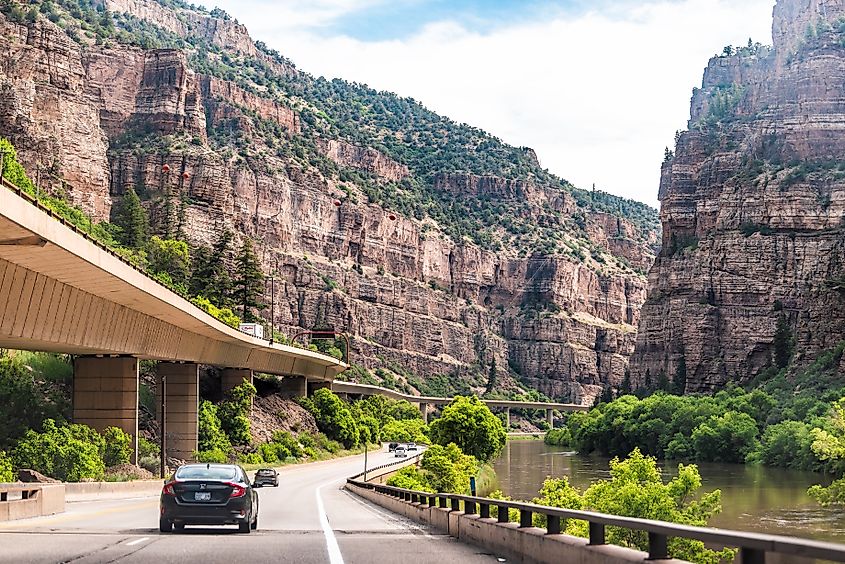 I-70 crossing through Glenwood Springs, Colorado. Image by Kristi Blokhin via Shutterstock.