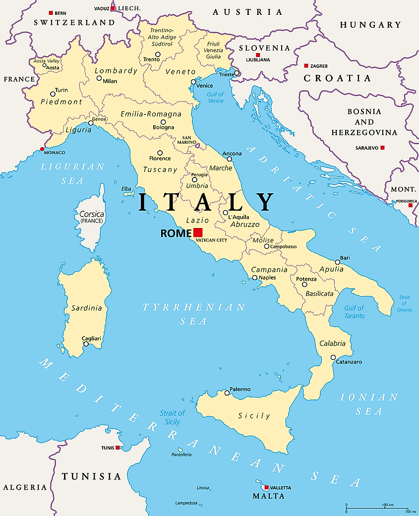 Italian Peninsula Map