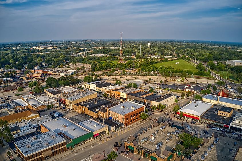 Aerial view of Crystal Lake, Illinois