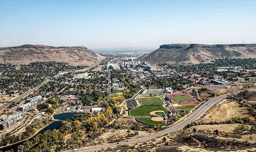 City of Golden, Colorado as seen from the Lookout Mountain Road also known as the Lariat Loop Scenic Byway