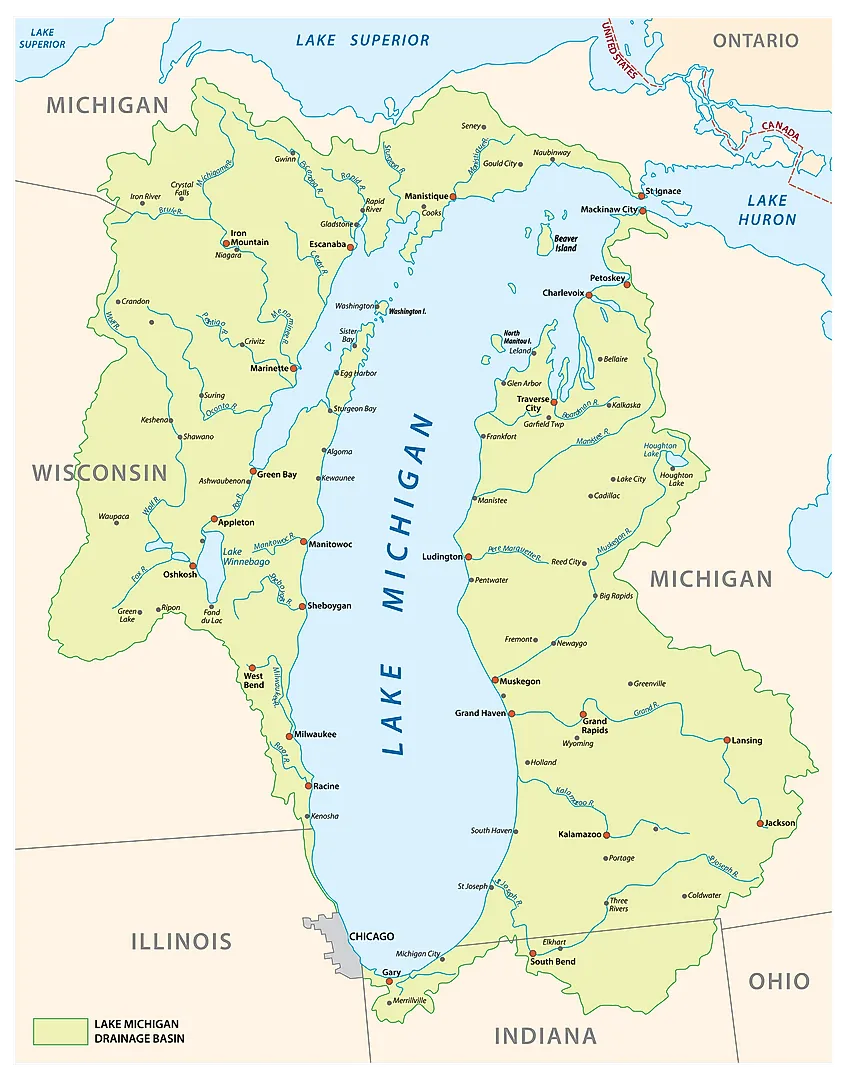 Lake Michigan map