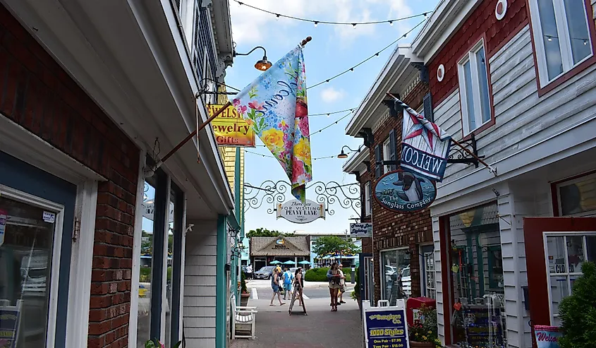 People flocking to Delaware's Rehoboth Beach and its shops along the boardwalk.