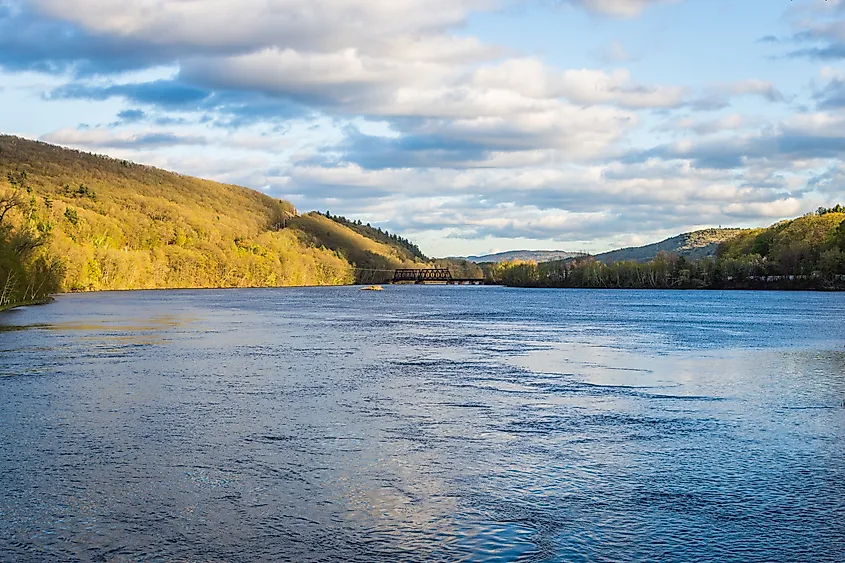 View of the Connecticut River From Brattleboro, Vermont State Line next to New Hampshire
