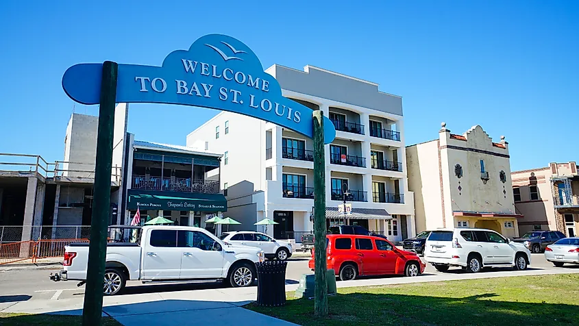 Archway for Bay of St. Louis Mississippi, a coastal beach town. Editorial credit: clayton harrison / Shutterstock.com