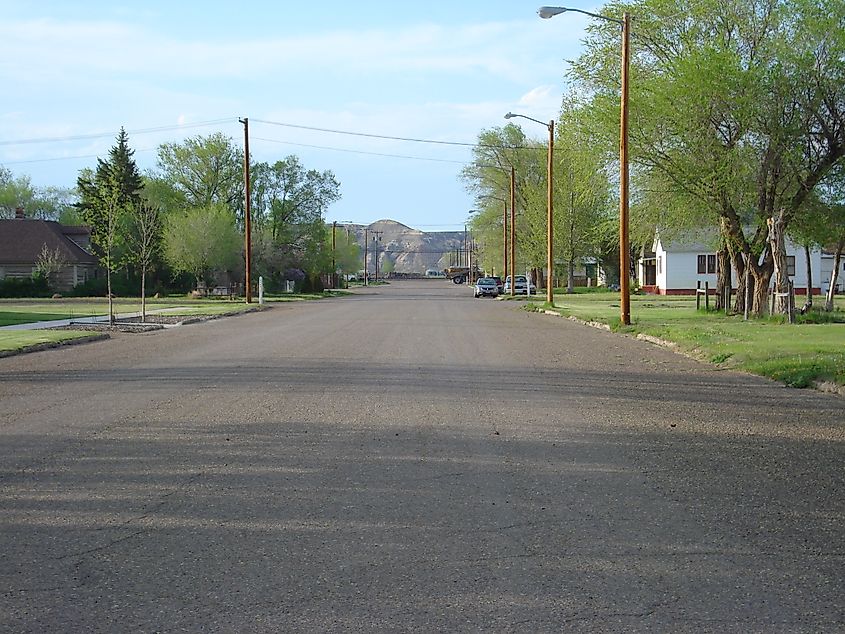 Street scene in Terry, Montana