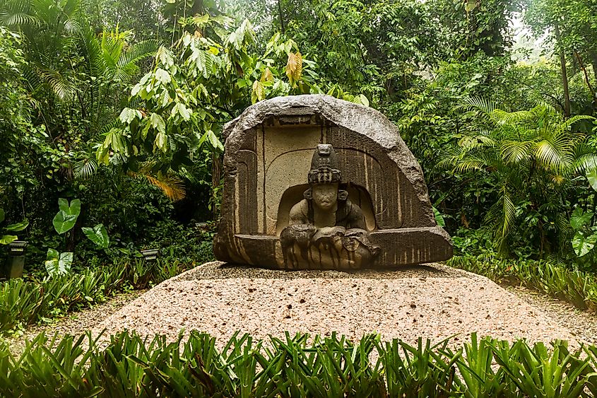 Olmec basalt altar at La Venta, Mexico.