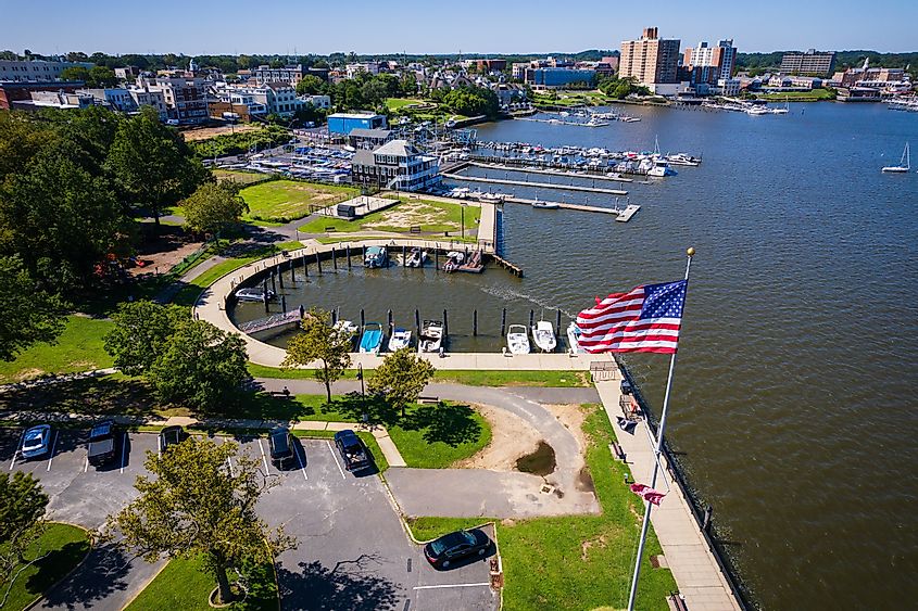 Aerial of Red Bank Navesink New Jersey