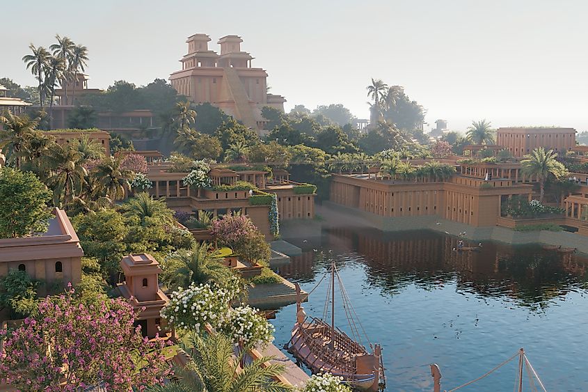 Illustration of the Hanging Gardens of Babylon.