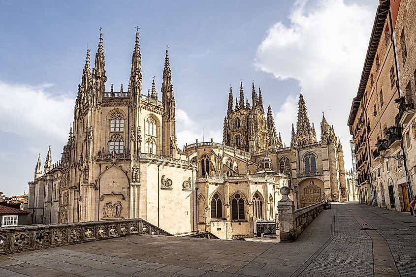 The 13th-century Cathedral of Saint Mary of Burgos in Burgos, Spain.