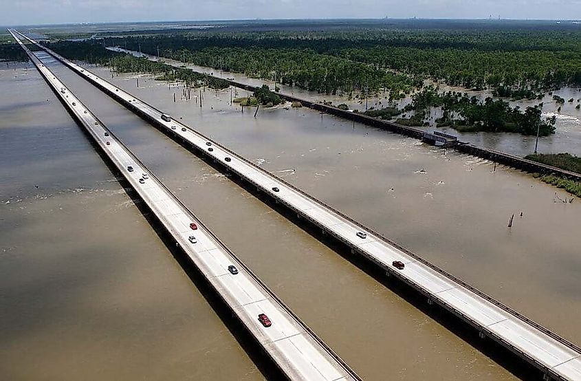 Bonnet Carre Spillway Bridge in Louisiana, via 