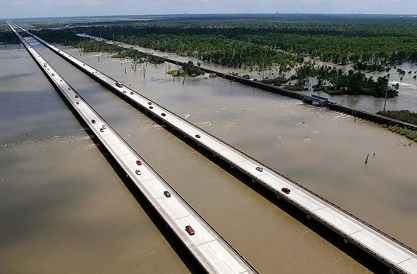 Bonnet Carre Spillway Bridge in Louisiana, via