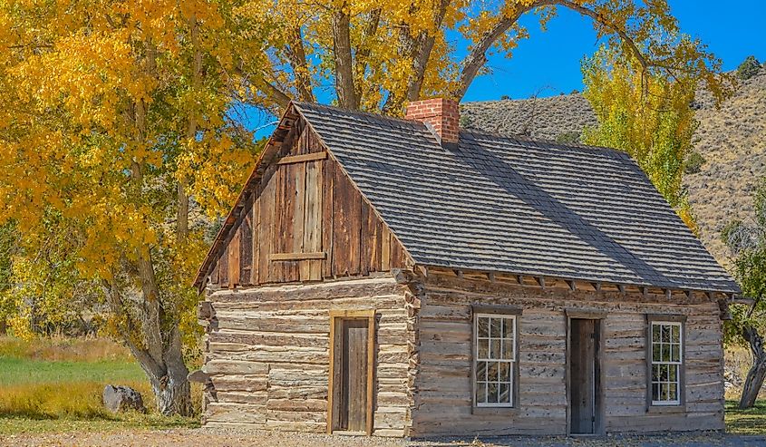 Butch Cassidy's childhood home in the fall, in Panguitch, Utah.