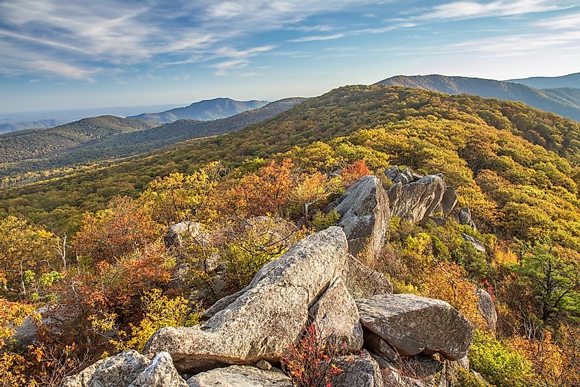 summit of Mary's rock in Shenandoah National Park, Virginia,