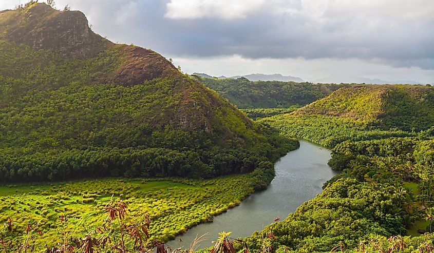 Wailua River and Valley on The Wailua Heritage Trail, Kapa'a, Kauai, Hawaii, USA