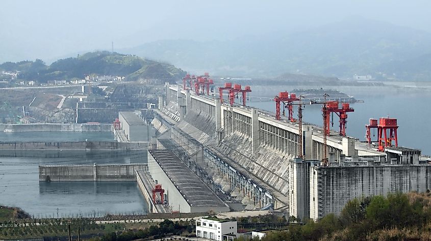 View of the Three Gorges Dam on the Yangtze River