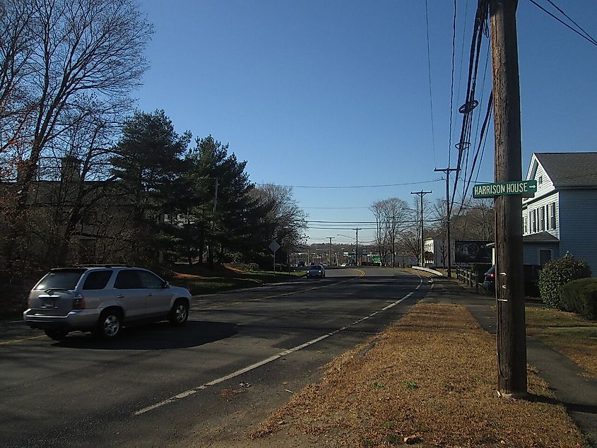 Connecticut Route 146 near Swain-Harrison House in Branford, Connecticut.