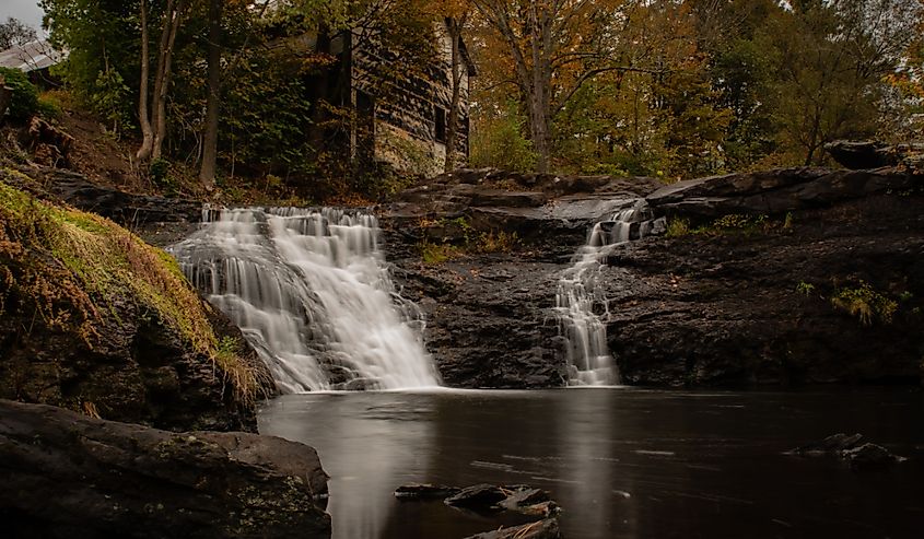 Honesdale Falls in autumn. 