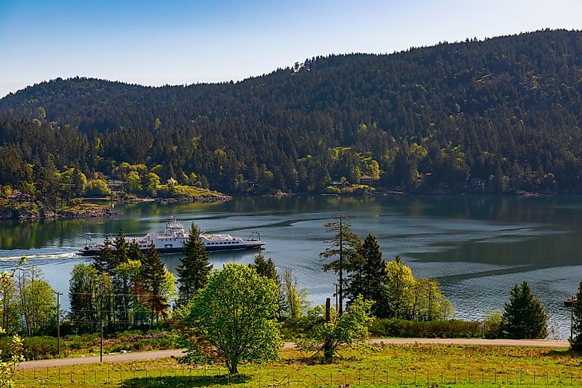 View of the shoreline of Salt Spring Island, British Columbia