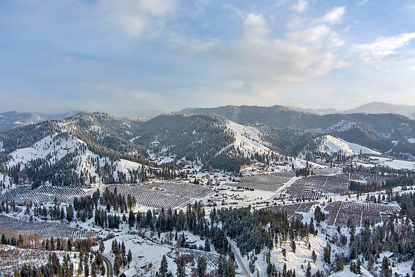 Leavenworth, Washington, at sunrise in December.
