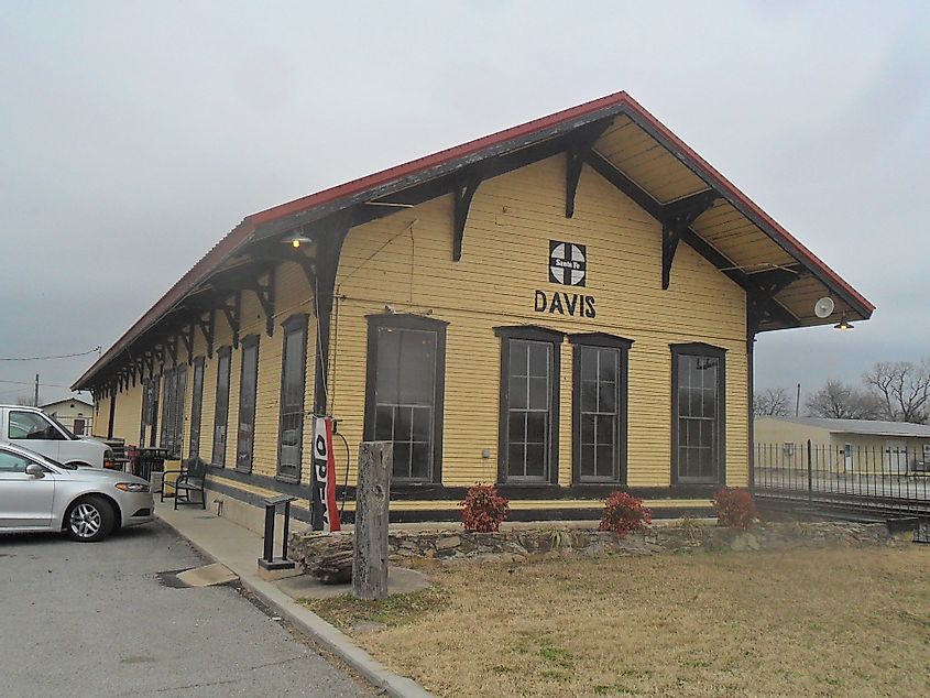 The Santa Fe Depot in Davis, Oklahoma