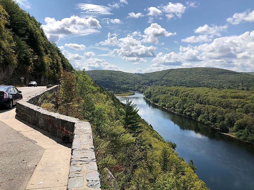 border of Deerpark, Orange County, New York and Westfall Township, Pike County, Pennsylvania from the main overlook