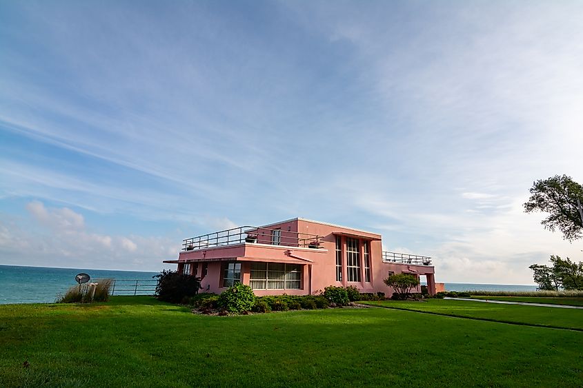 Historic 1933 Chicago World's Fair Century of Progress home on a beautiful Summer morning, via Nicola Patterson / Shutterstock.com