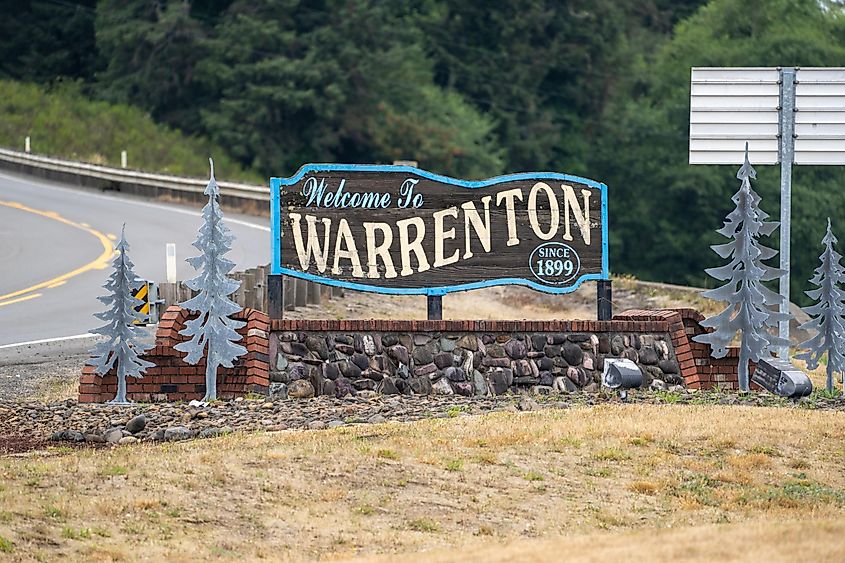 Welcome to Warrenton, Oregon sign