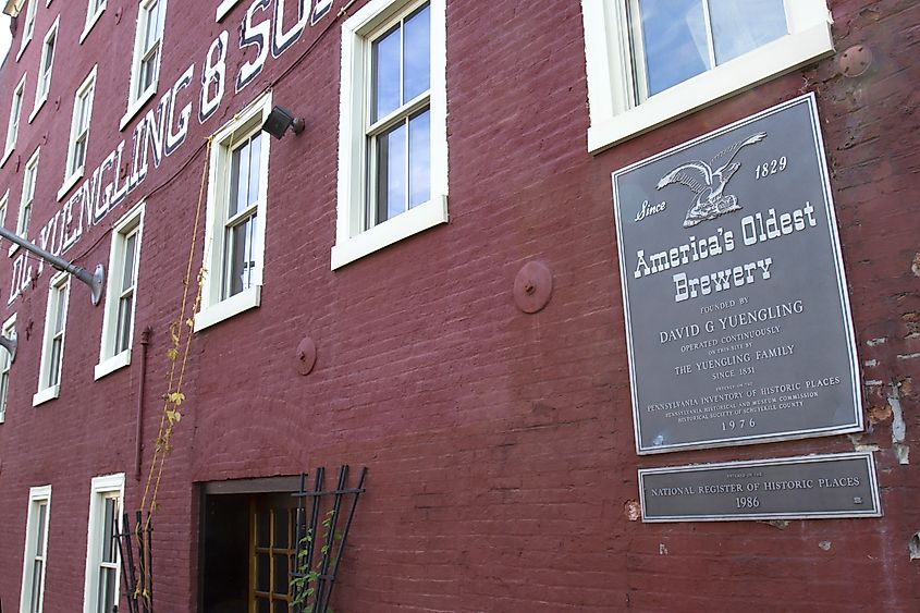 The historic Yuengling brewery in Pottsville, Pennsylvania. Editorial credit: karenfoleyphotography / Shutterstock.com