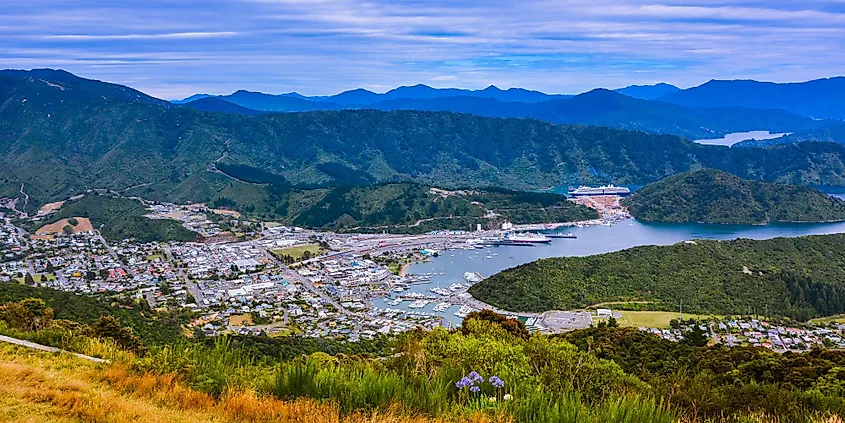 Panoramic view of Picton, New Zealand