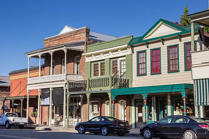 Historical buildings in downtown Sutter Creek, California.