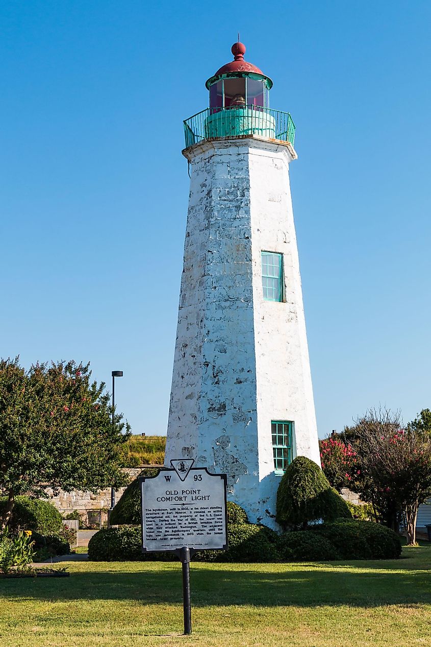 Old Point Comfort Lighthouse in Hampton, Virginia