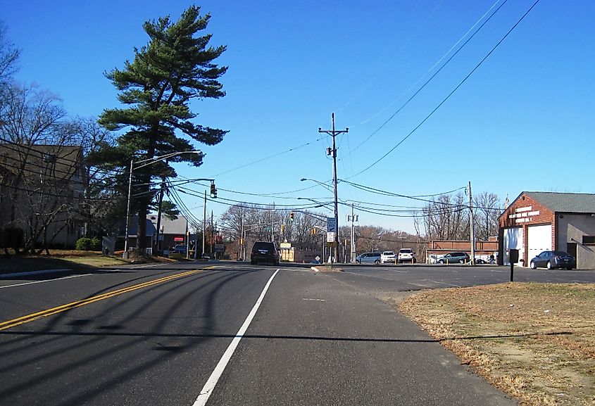 Street view in Cheesequake, an unincorporated community within Old Bridge Township, Middlesex County, New Jersey