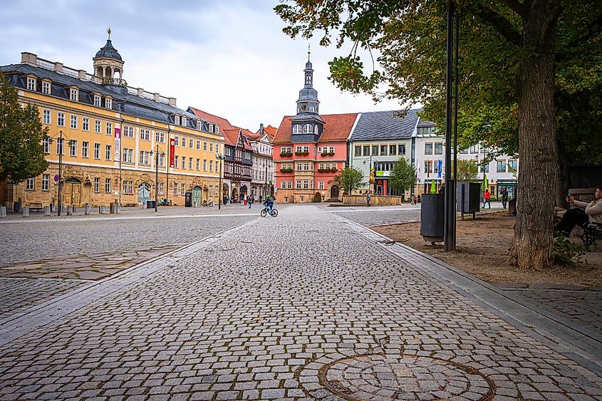  Historic market square in Eisenach, Germany