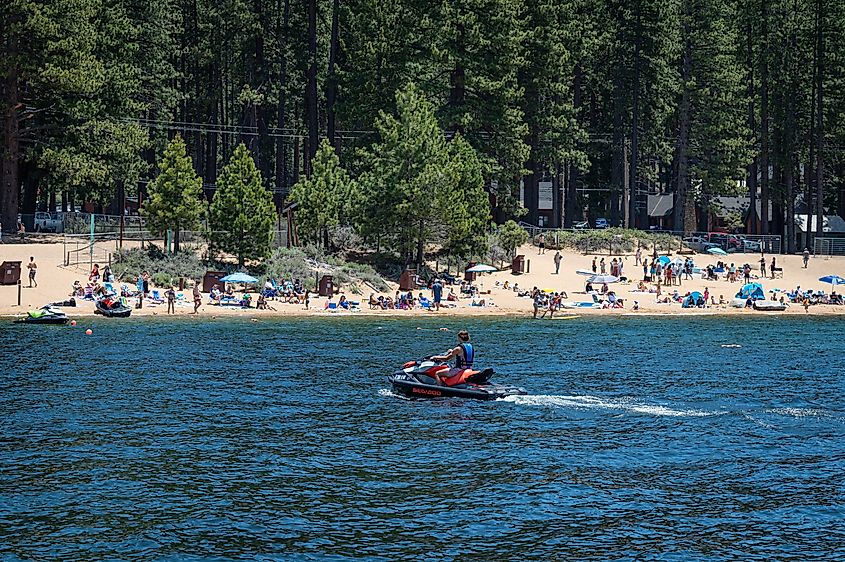 A beach along Lake Tahoe, Nevada