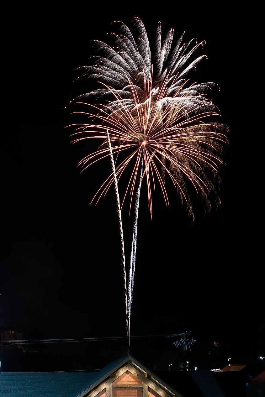 Fireworks during the Gatlinburg 4th of July celebration. Via Shutterstock / Isaiah N Lilly.