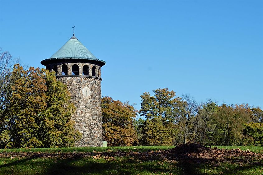 Rockford Tower in Rockford Park, Wilmington, Delaware, in the fall.
