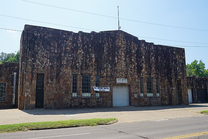 Bus Barn in Idabel, Oklahoma.