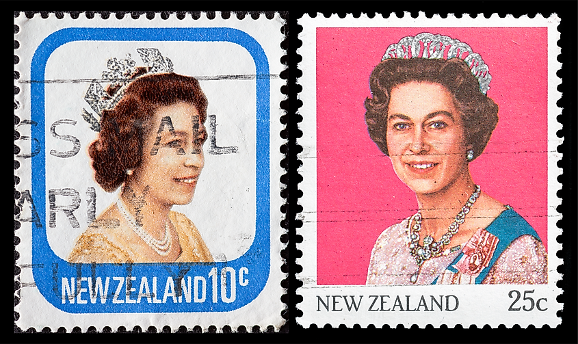 Postage Stamps from New Zealand Showing Queen Elizabeth II (circa 1977-1985)