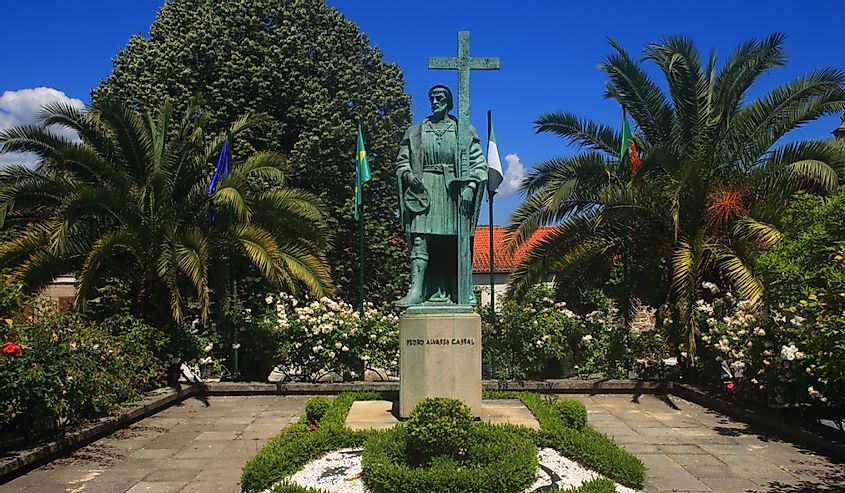 Garden and statue of Pedro Alvares Cabral, born in Belmonte