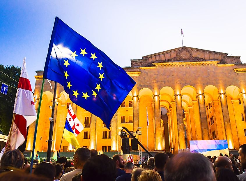 People by Georgian parliament on major EU-pro rally event.