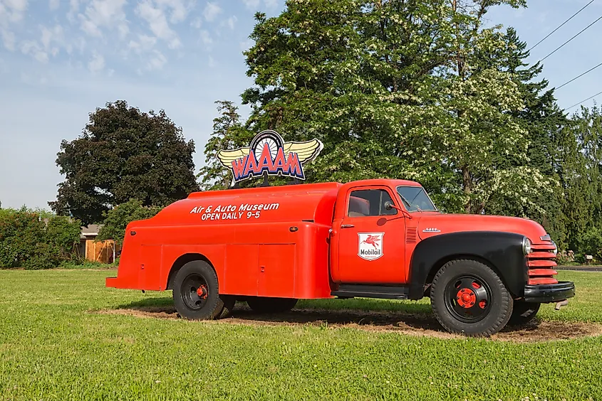An old truck at the Western Antique Aeroplane and Automobile Museum in Hood River.