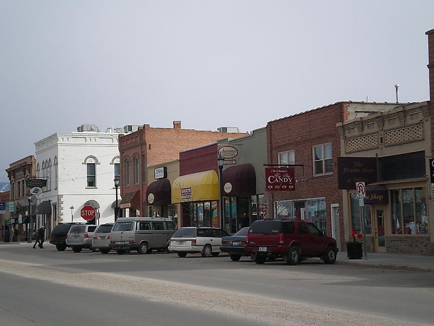 A street in downtown Hamilton, Montana.