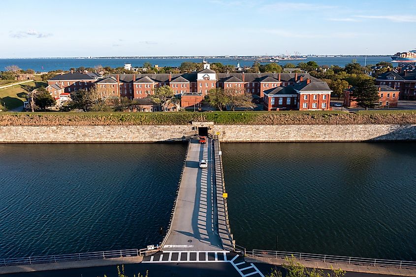 The beautiful city of Hampton along the water.