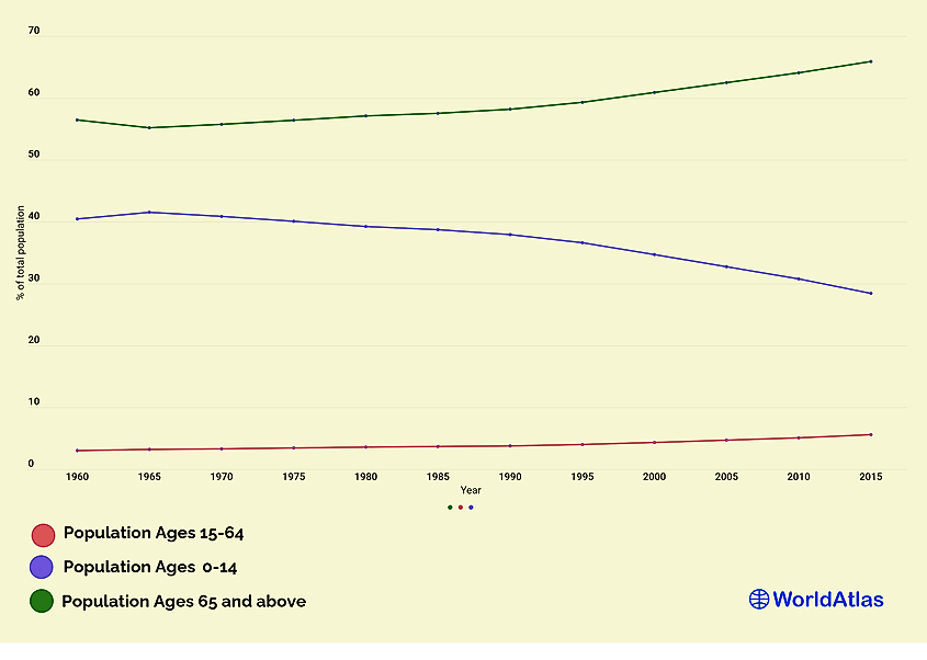 Age composition of India's population 